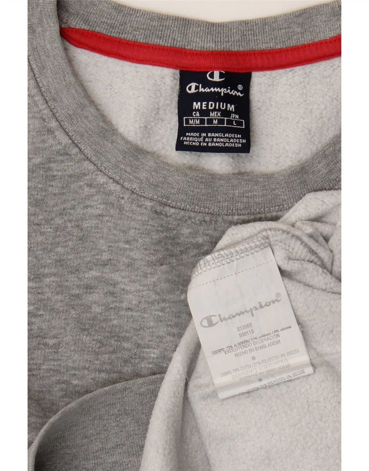 Champion moletom masculino jumper médio cinza algodão manchado