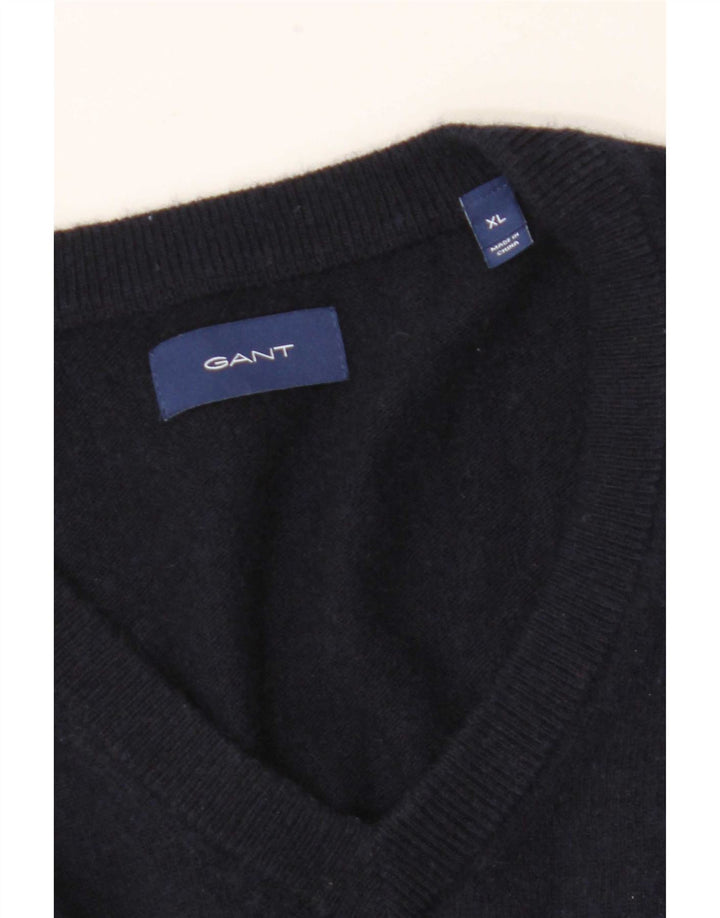 Suéter masculino Gant com decote em V XL azul marinho