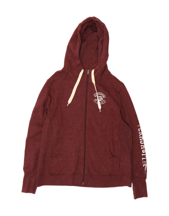 CHAMPION Womens Graphic Zip Hoodie Sweater UK 18 XL Burgundy Cotton Vintage Champion and Second-Hand Champion from Messina Hembry 