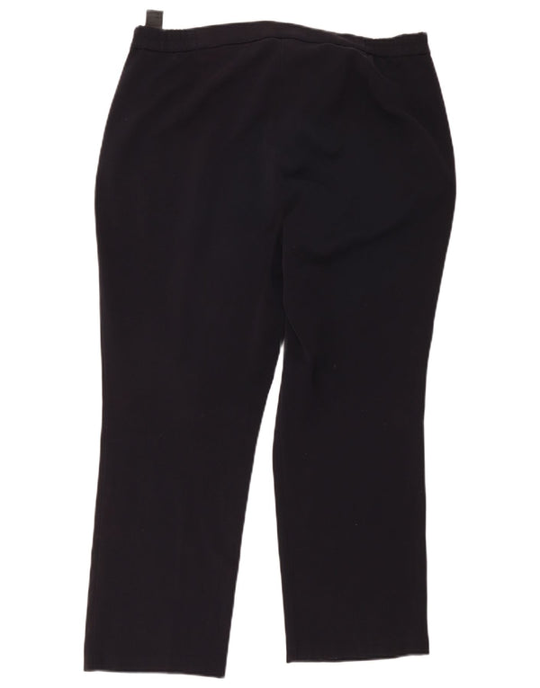 Calça feminina cortada de cintura alta Marks & Spencer Reino Unido 14 grande W34 L26 azul marinho