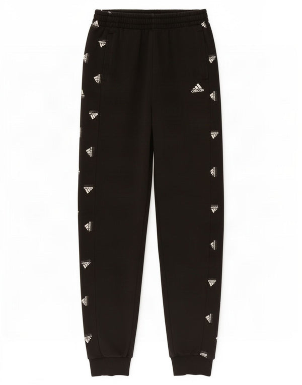 Adidas meninos calças de treino gráfico joggers 13-14 anos algodão preto