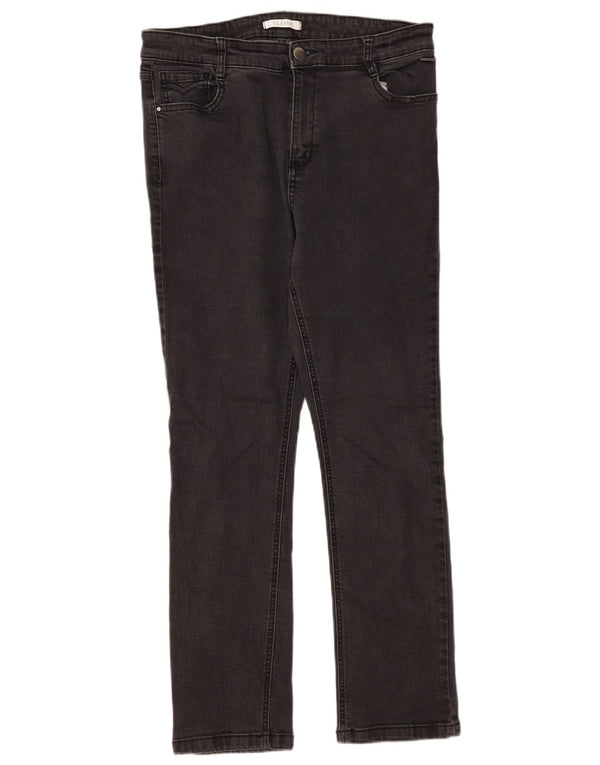 Calça jeans feminina Marks & Spencer Classic Fit Slim UK 14 grande W32 L28 preta
