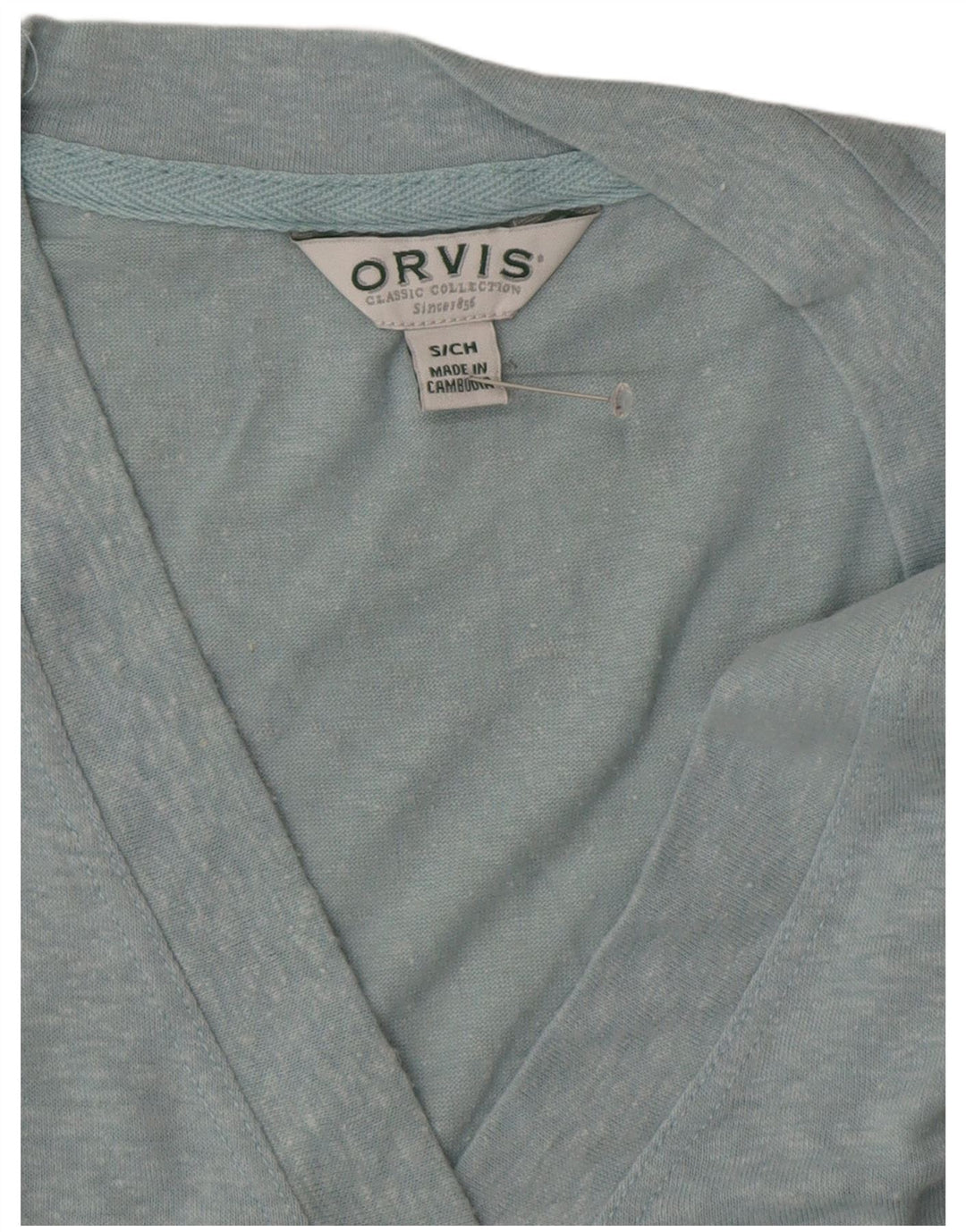 ORVIS Top feminino oversized manga 3/4 Reino Unido 10 pequeno azul