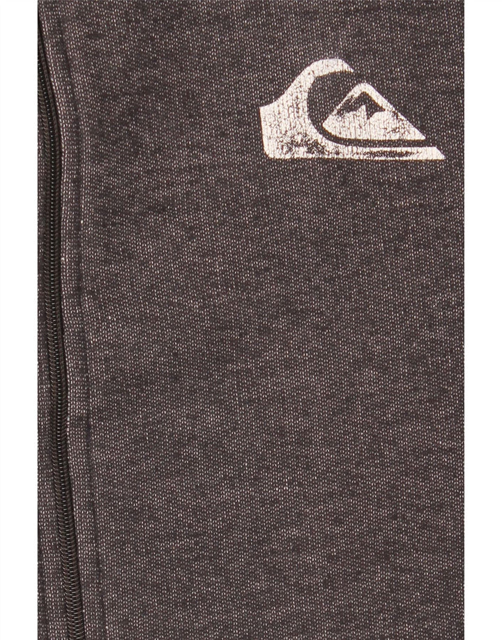 Suéter masculino com capuz e zíper Quiksilver algodão cinza médio