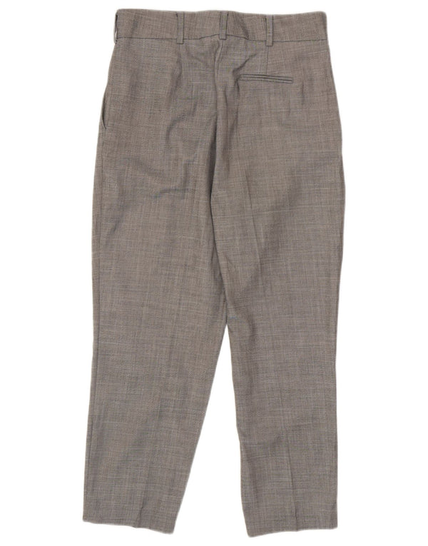 Calça feminina cortada de cintura alta Marks & Spencer Reino Unido 8 pequena W30 L25 cinza