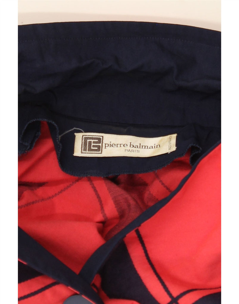 PIERRE BALMAIN Womens Sheath Dress UK 14 Medium Red Check Cotton Vintage Pierre Balmain and Second-Hand Pierre Balmain from Messina Hembry 