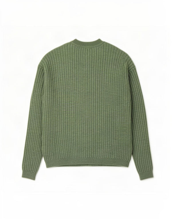 Suéter feminino Marks & Spencer com gola redonda Reino Unido 10 pequeno verde manchado