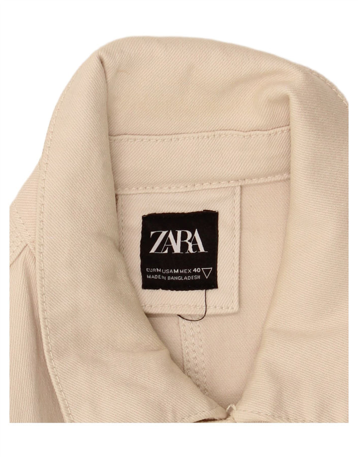 Jaqueta utilitária masculina Zara UK 38 algodão bege médio