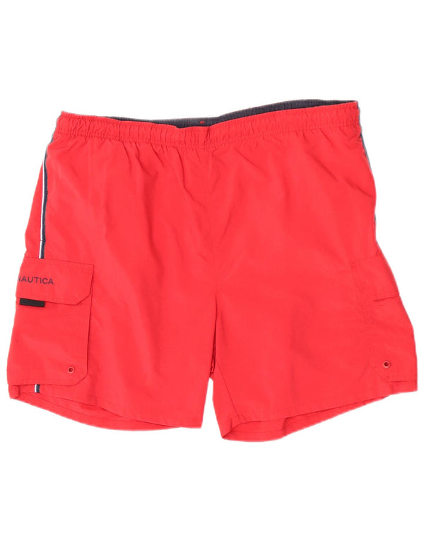 Nautica Mens Natação Shorts Grande Nylon Vermelho