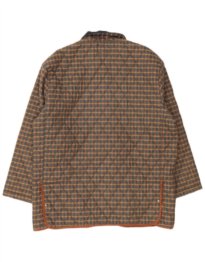 Jaqueta acolchoada masculina Derby Saddlery UK 42 XL poliéster xadrez multicolorido