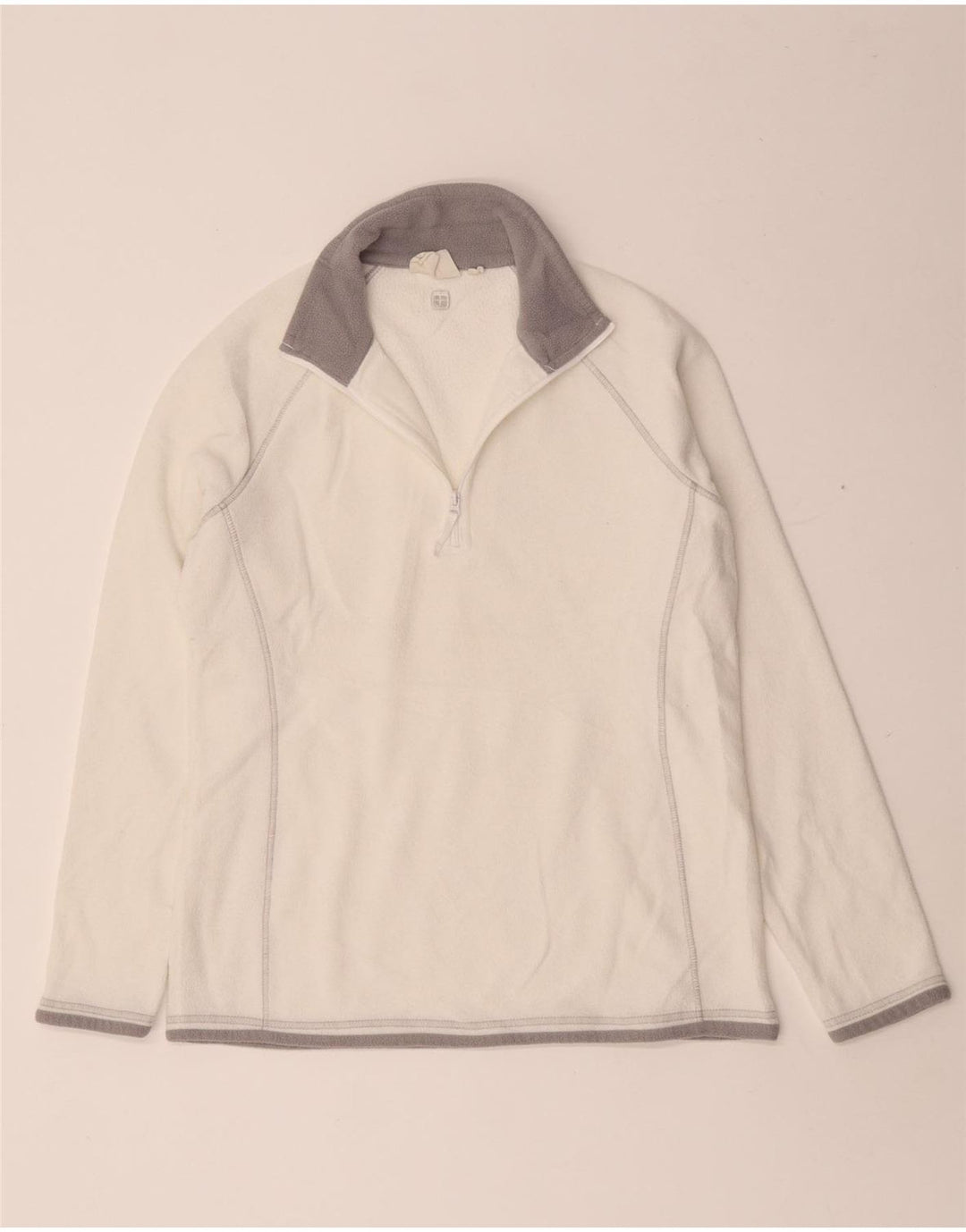 Suéter de lã feminino Mountain Warehouse com zíper e gola UK 12 médio branco