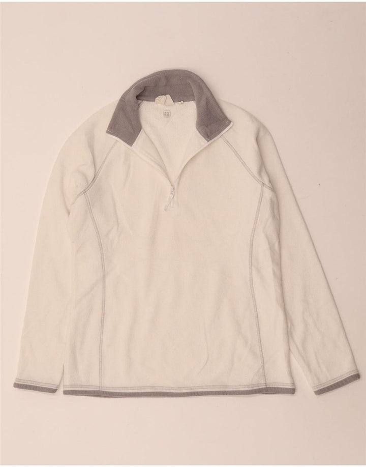 Suéter de lã feminino Mountain Warehouse com zíper e gola UK 12 médio branco