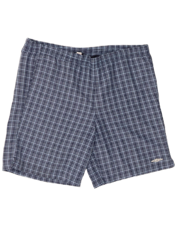 Shorts de banho masculino Umbro XL azul marinho xadrez poliéster