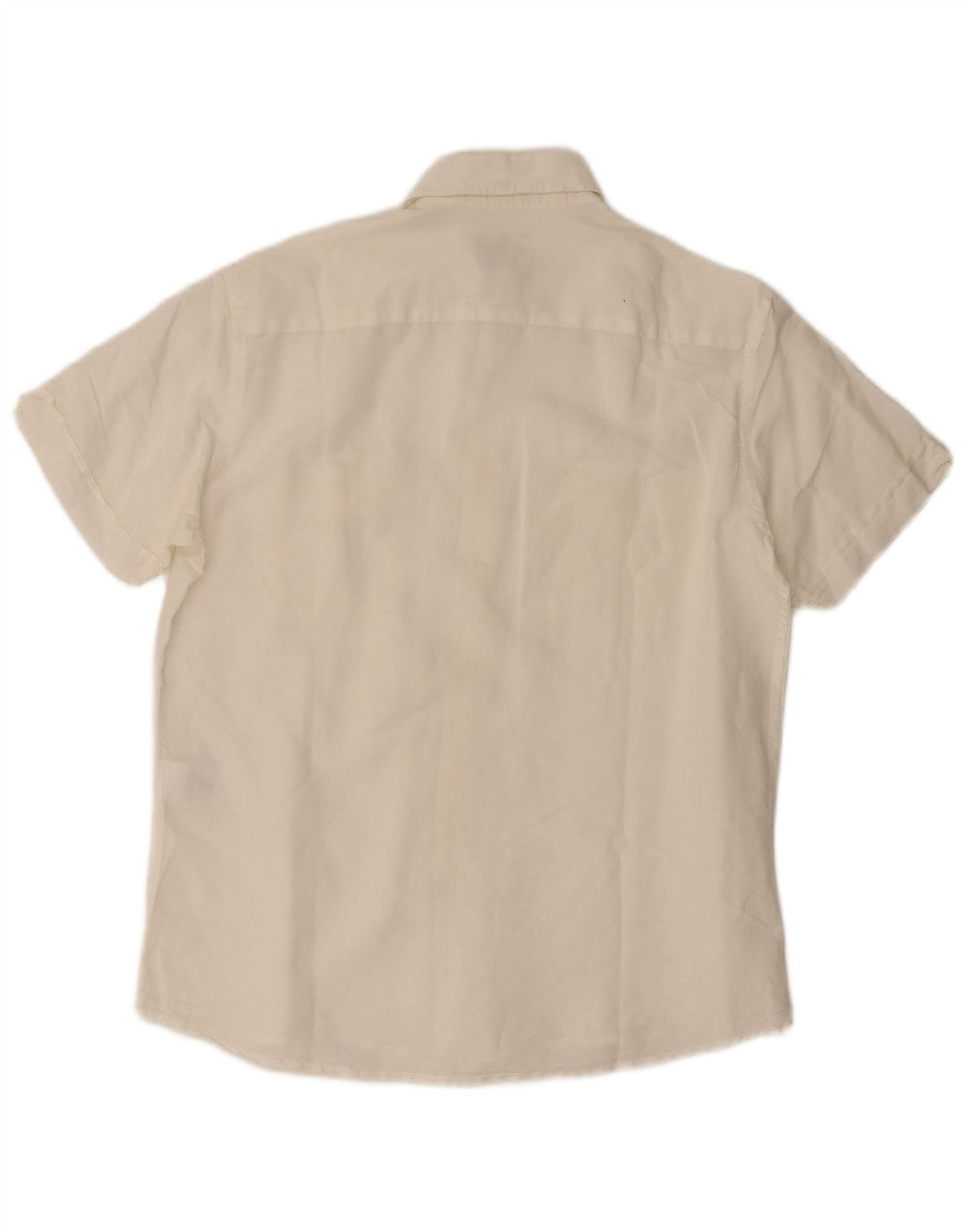 Camisa masculina de manga curta Mash grande em linho branco