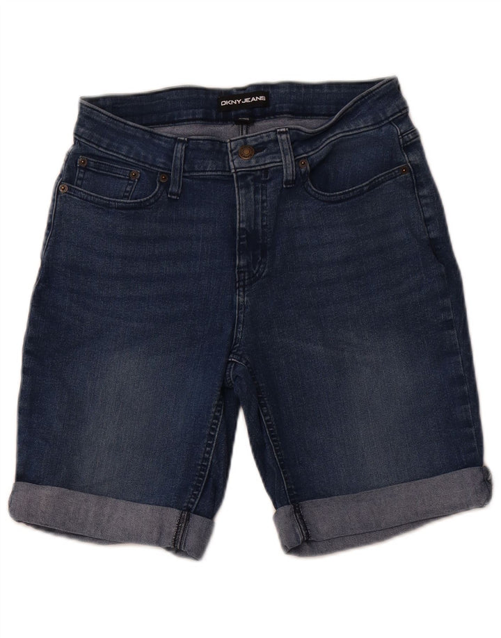 Shorts jeans feminino DKNY EUA 8 médio W28 algodão azul marinho
