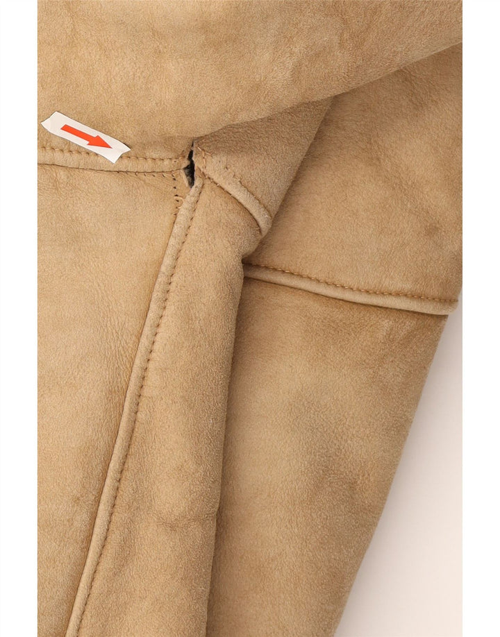 Jaqueta masculina vintage Shearling UK 38 marrom médio
