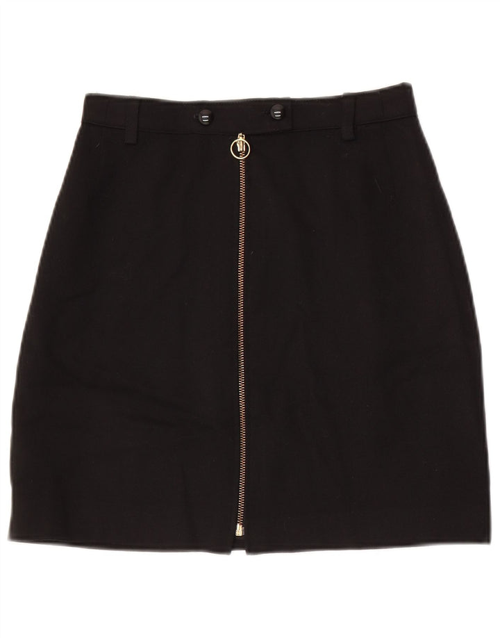 Mini saia feminina vintage W26 pequena preta