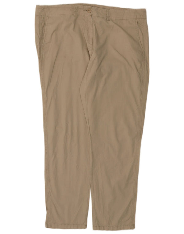 Marks & Spencer Womens Straight Chino Trousers UK 16 Large W36 L29 Beige