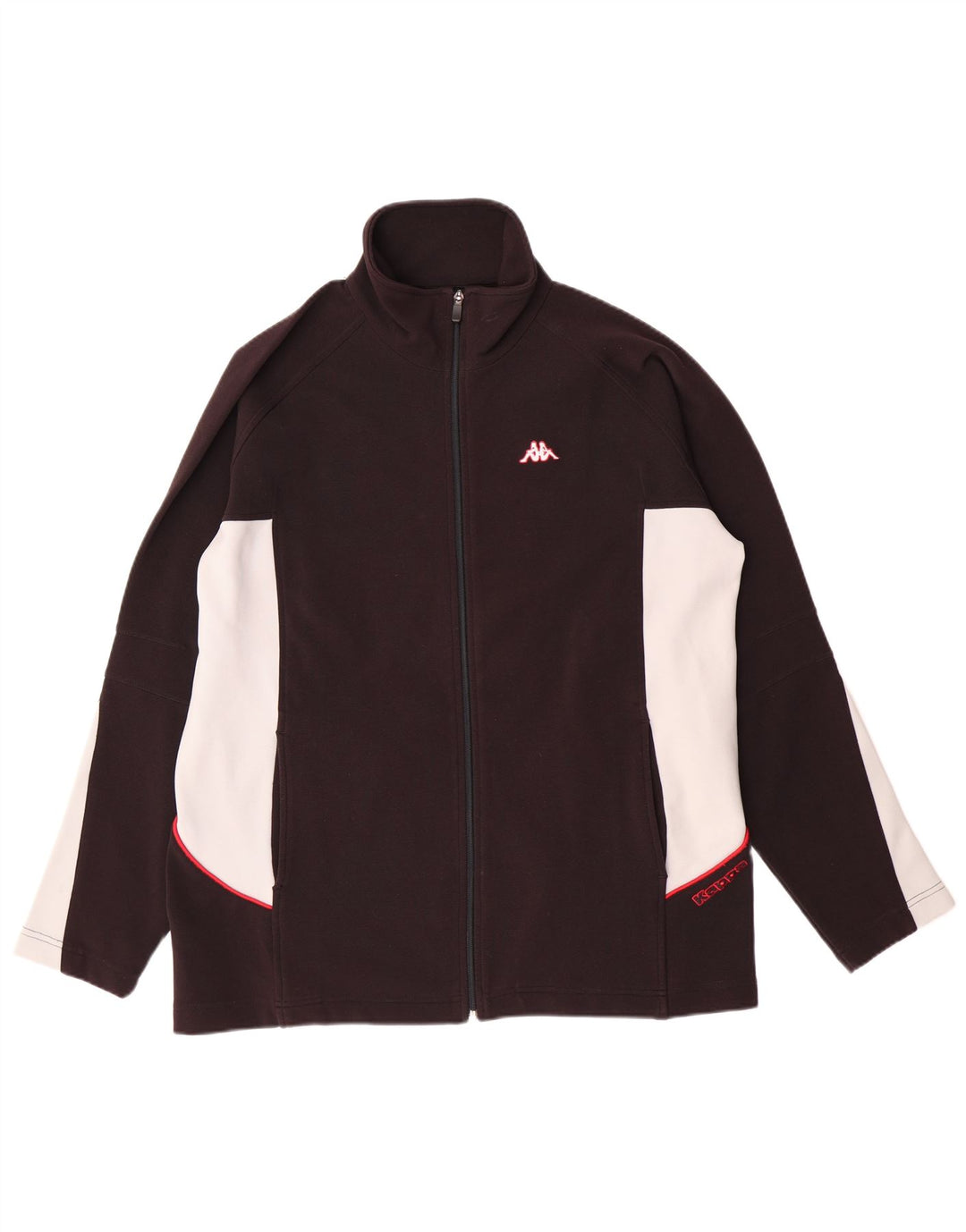 KAPPA Mens Treino Top Jaqueta Grande Poliéster Colorblock Preto