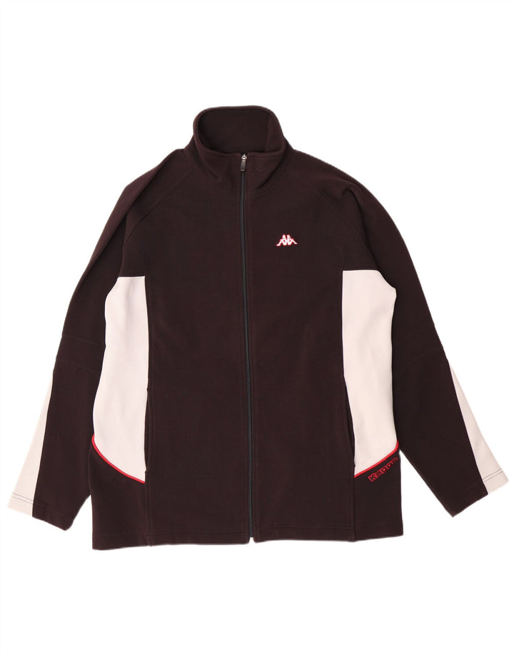 KAPPA Mens Treino Top Jaqueta Grande Poliéster Colorblock Preto