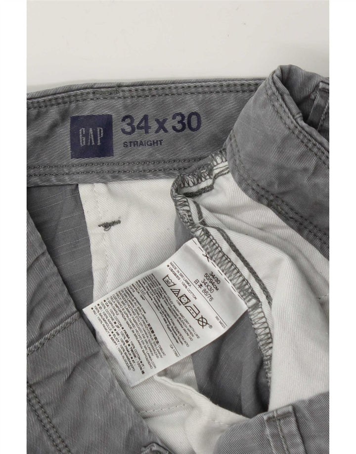 Calça Chino Reta Masculina Gap W34 L30 Algodão Cinza