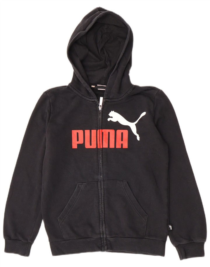 Suéter Puma Boys Graphic Zip com capuz 11-12 anos preto