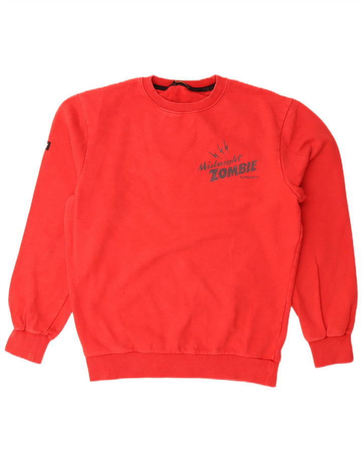 Superdry moletom gráfico masculino jumper médio vermelho