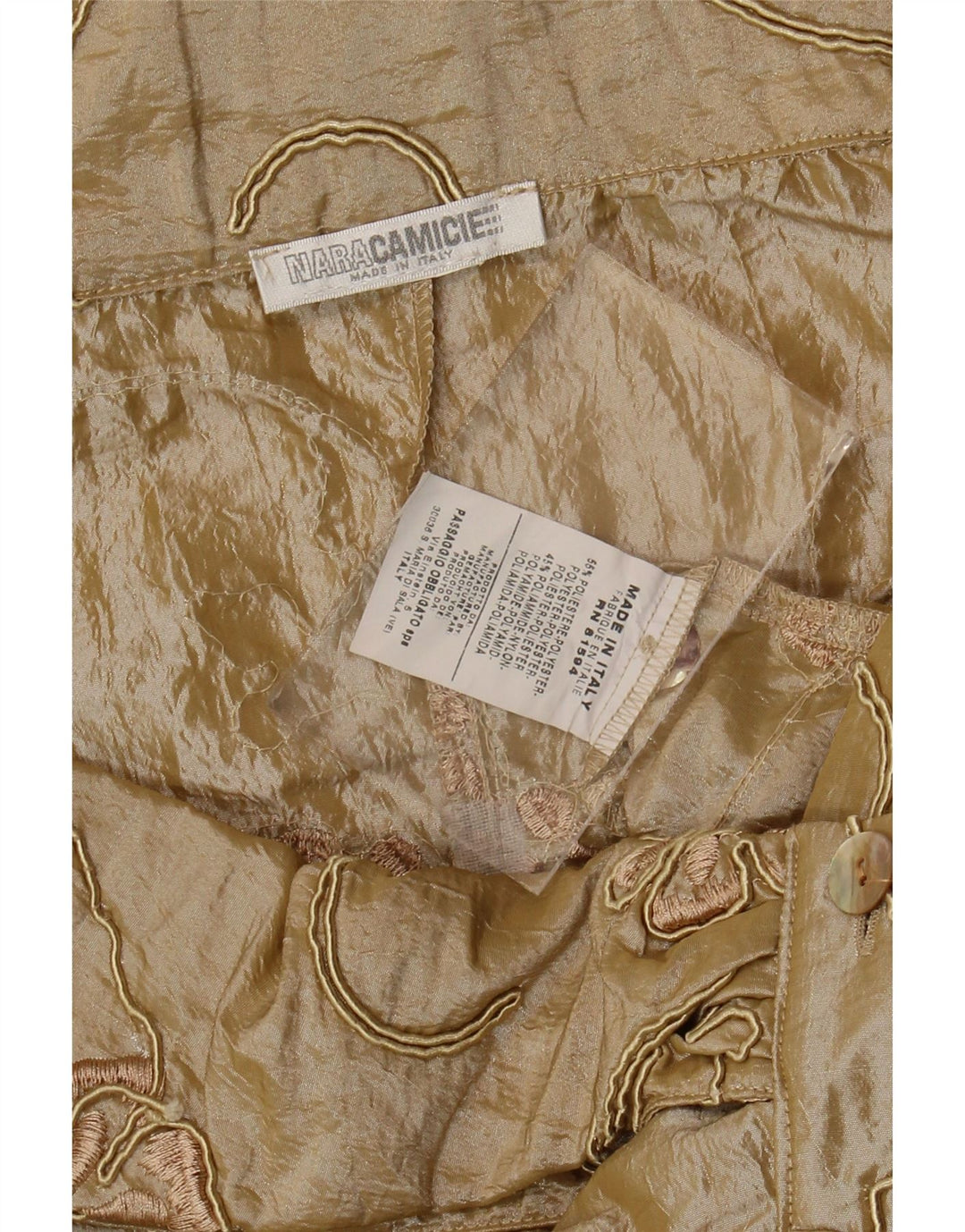 Blusa feminina cropped Naracamicie Reino Unido 12 poliéster floral bege médio