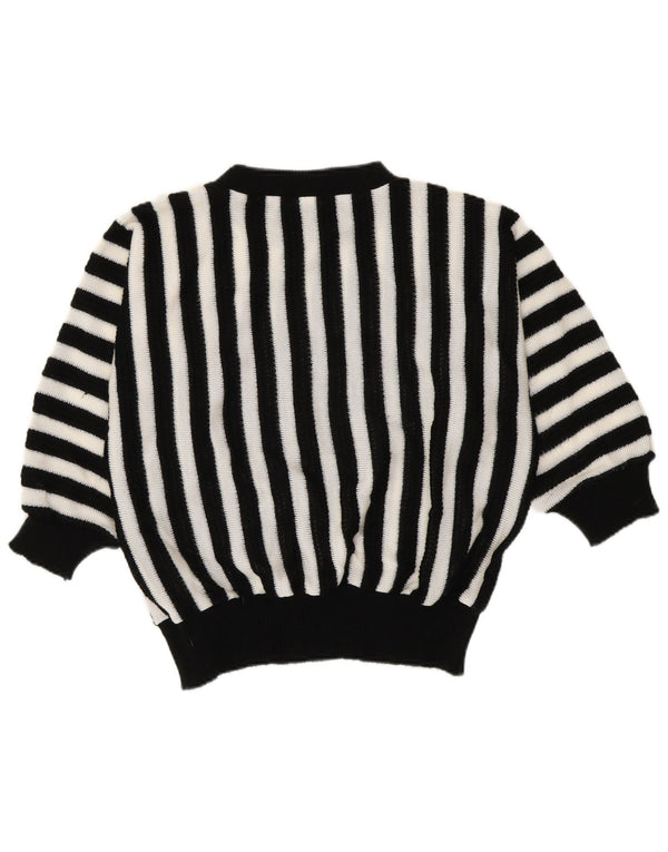 Suéter feminino C&A com gola canoa EU 48/50 XL preto listrado acrílico