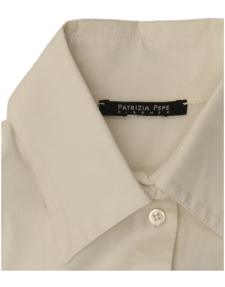 Camisa feminina Patrizia Pepe UK 12 médio branco