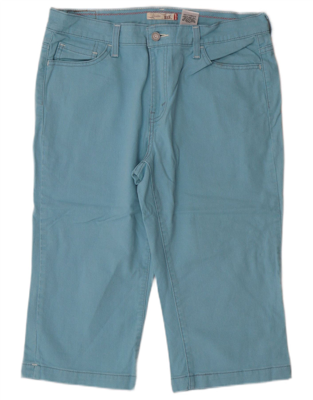 Calça jeans feminina Levi's 515 Capri US 12 grande W34 azul algodão clássico