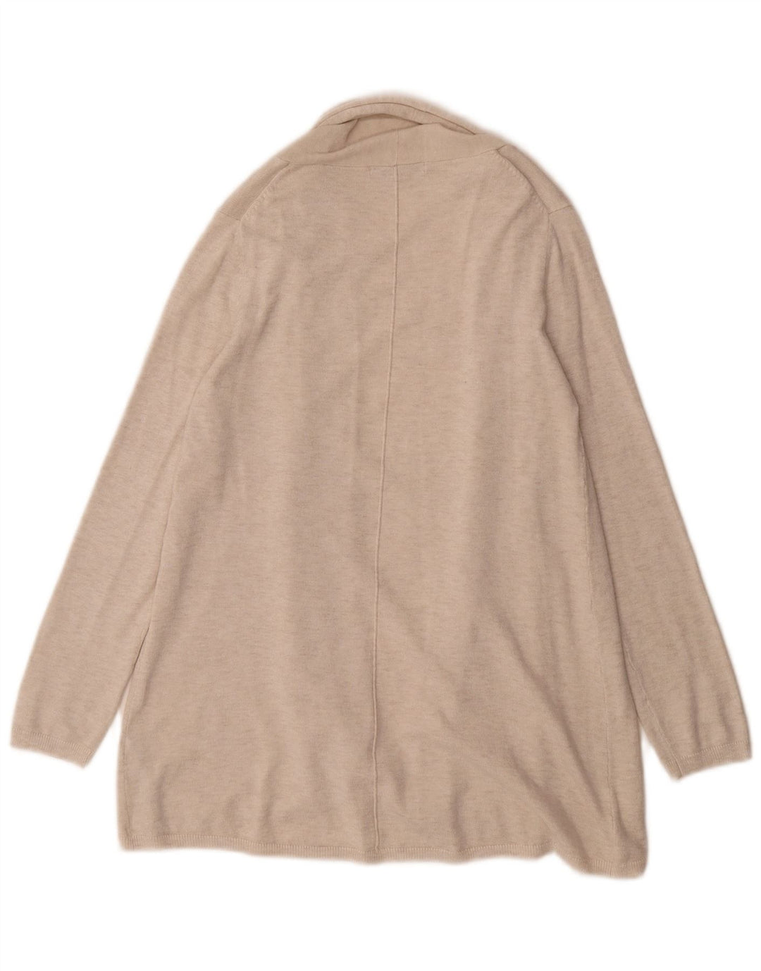 Zara Suéter Cardigan Aberto Feminino Reino Unido 14 Viscose Bege Médio