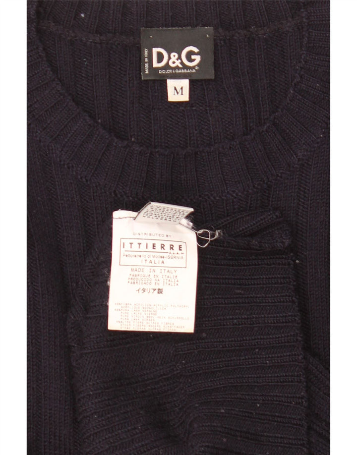 Suéter masculino Dolce & Gabbana Ittierre com gola redonda, azul marinho médio