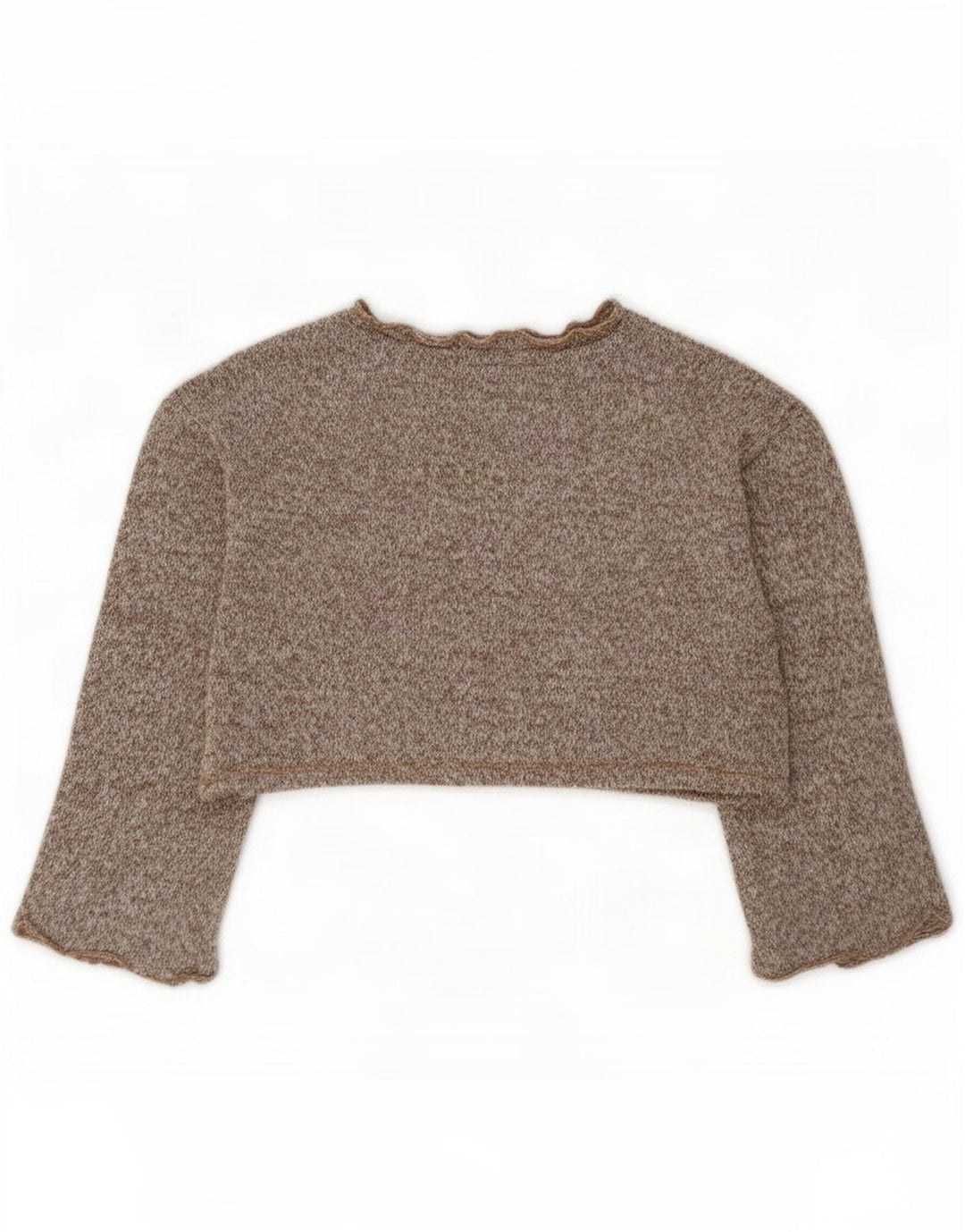 Zara Womens Crop Oversized Top Manga Longa Reino Unido 10 Pequeno Poliéster Marrom