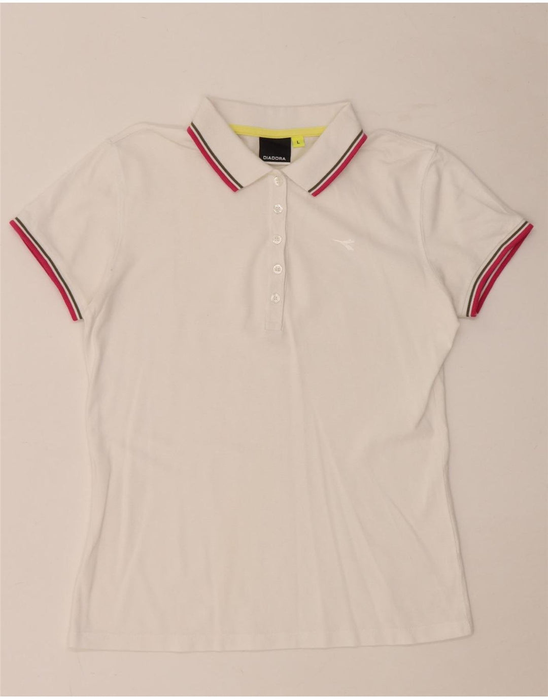 Camisa polo feminina DIADORA UK 14 grande branca