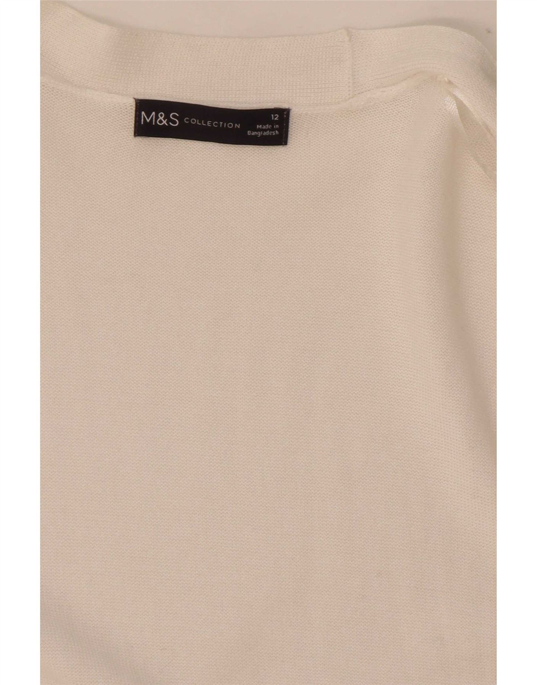 Suéter cardigã aberto feminino Marks & Spencer Reino Unido 12 médio branco
