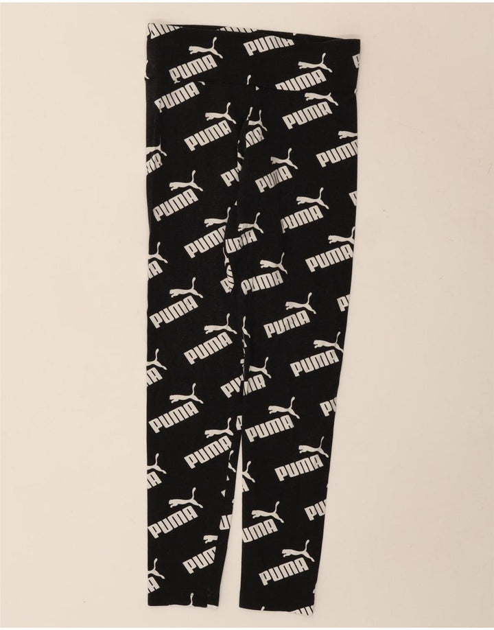 Leggings Puma Feminino UK 10 Pequeno Algodão Preto