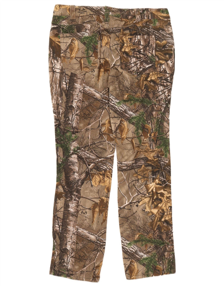 Calça de caminhada feminina Realtree US 14 XL W38 L33 algodão camuflado marrom