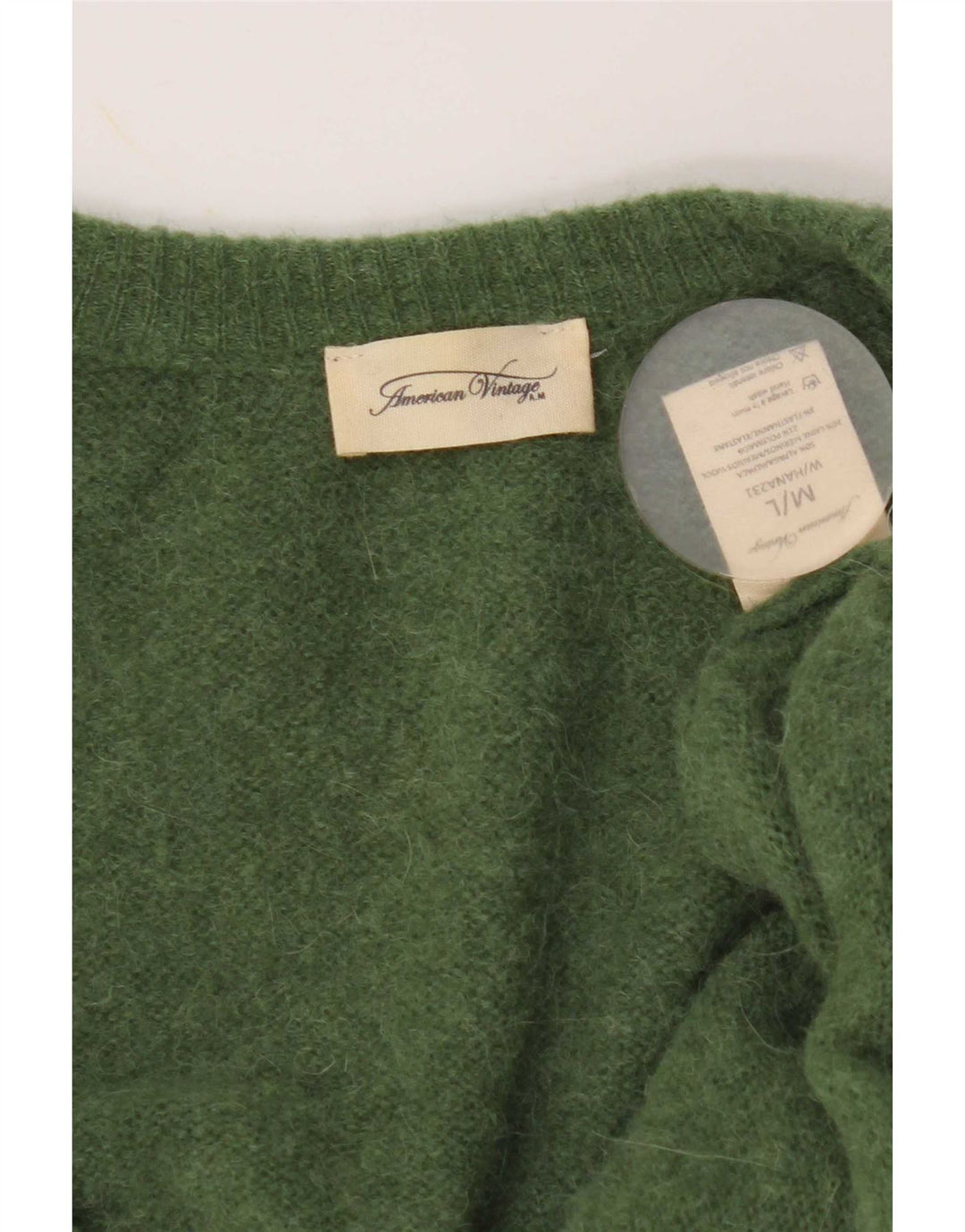 Suéter cardigã feminino vintage manga 3/4 oversized Reino Unido 14 verde médio