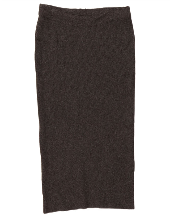 Zara Saia reta feminina de malha média W28 viscose cinza