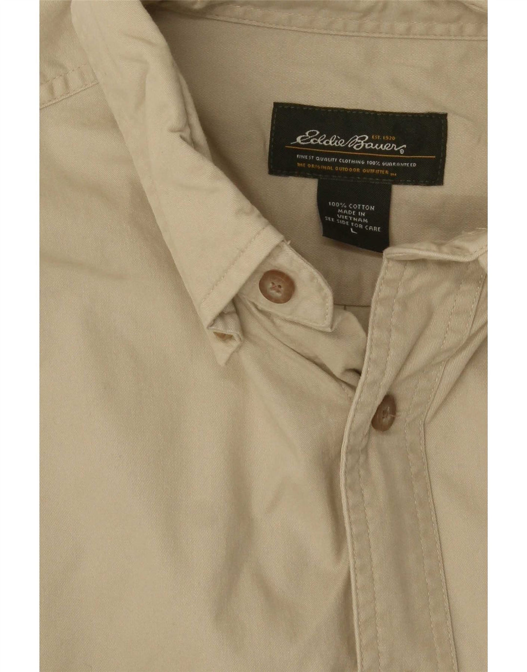 Camisa masculina Eddie Bauer grande algodão bege