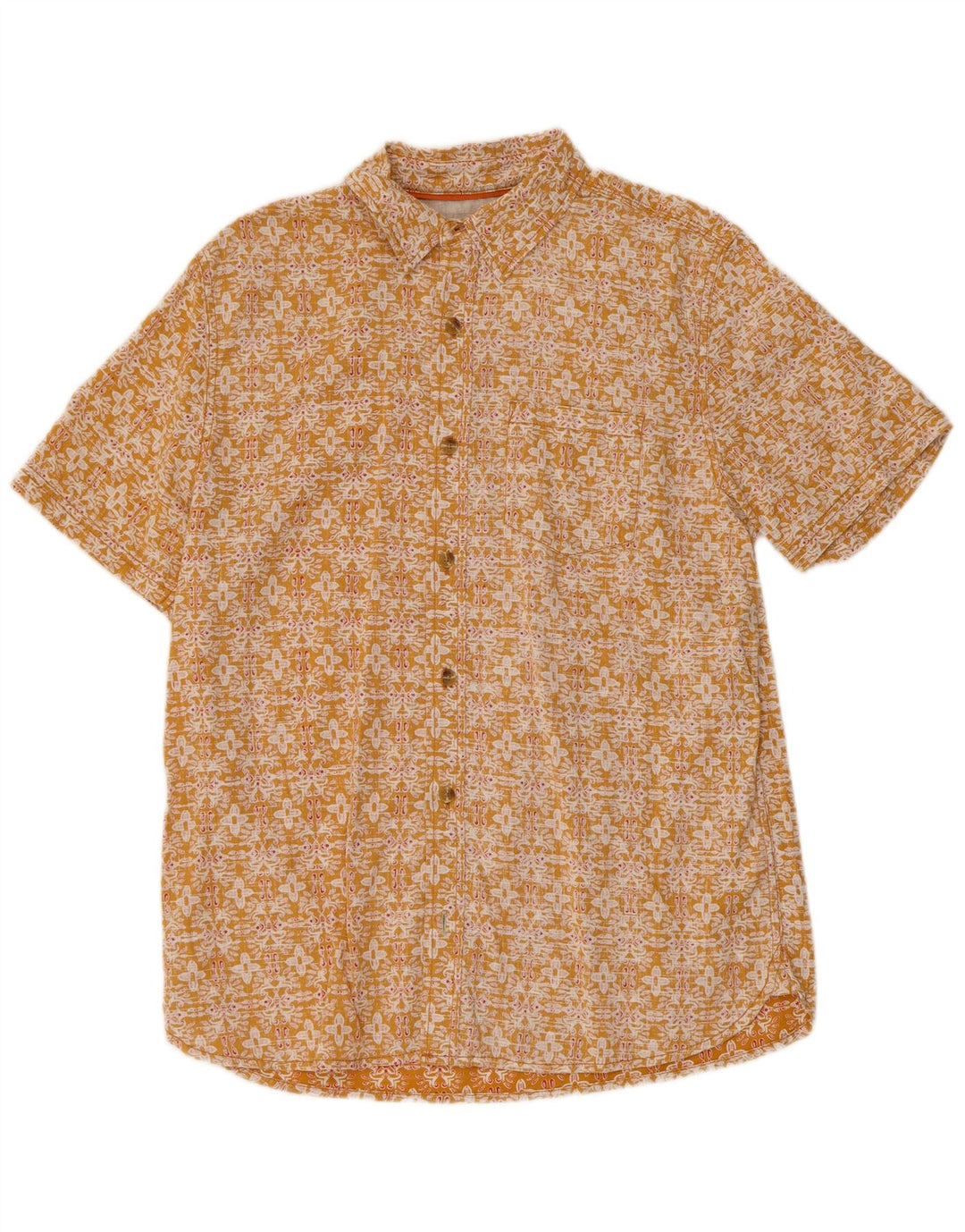 Camisa masculina de manga curta Fat Face algodão floral laranja médio