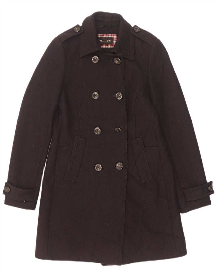 Casaco feminino Massimo Dutti com peito duplo militar Reino Unido 10 pequeno azul marinho