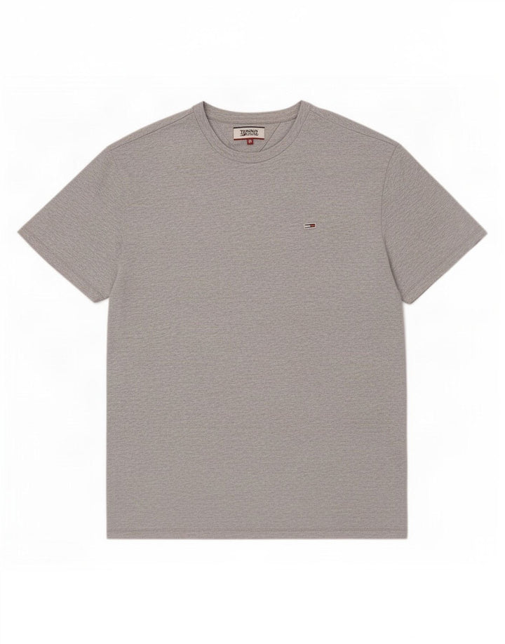 Camiseta masculina Tommy Hilfiger Top cinza médio algodão