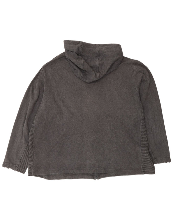 Adidas masculino zip moletom com capuz 2XL algodão cinza