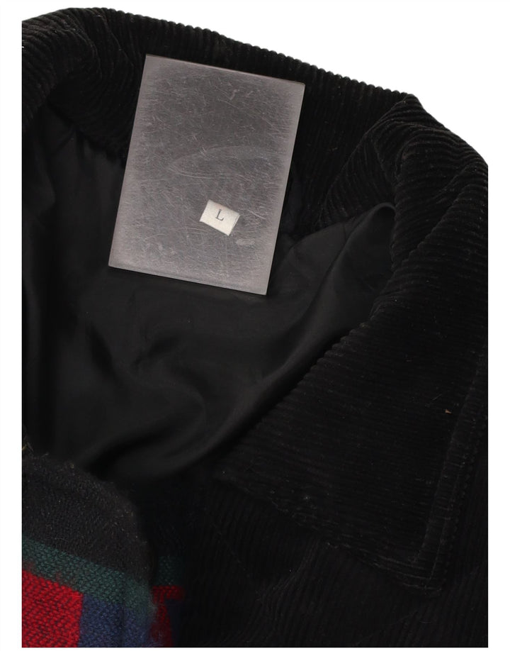 Jaqueta acolchoada masculina VINTAGE UK 40 grande geométrica multicolorida