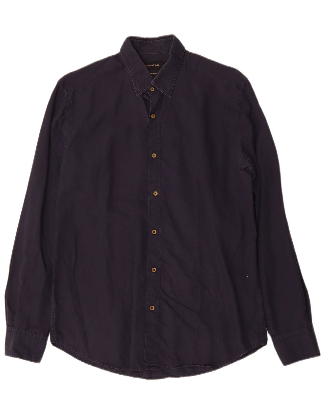 Camisa masculina Massimo Dutti de algodão azul marinho médio