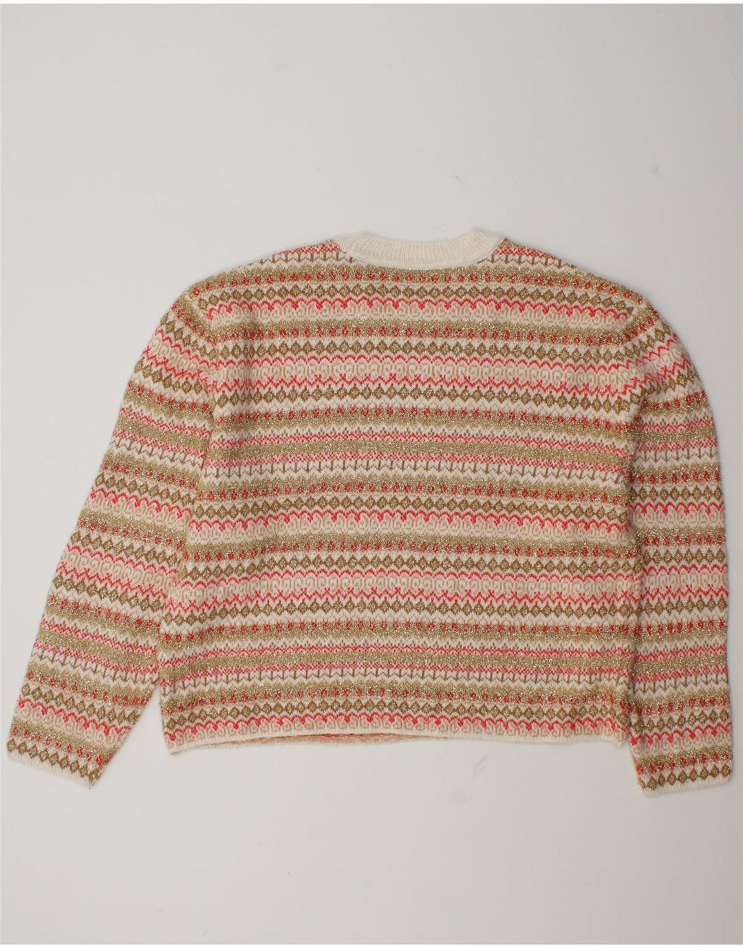 Suéter feminino Marks & Spencer com gola redonda Reino Unido 16 grande multicolorido