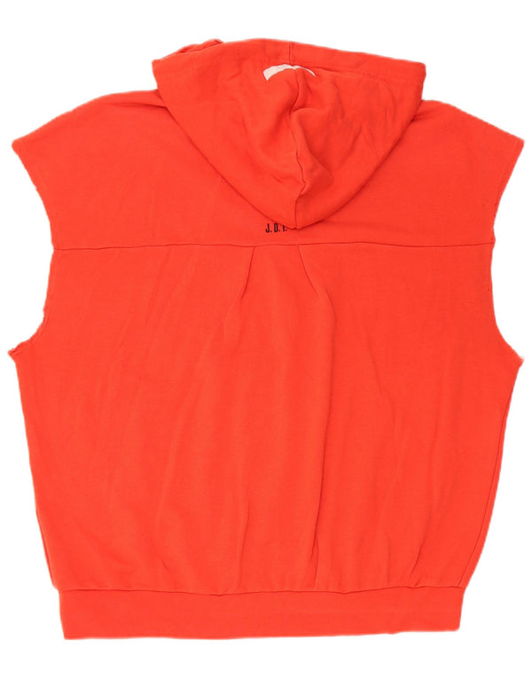 Jumper com capuz grande sem mangas feminino Nike UK 10 pequeno algodão vermelho