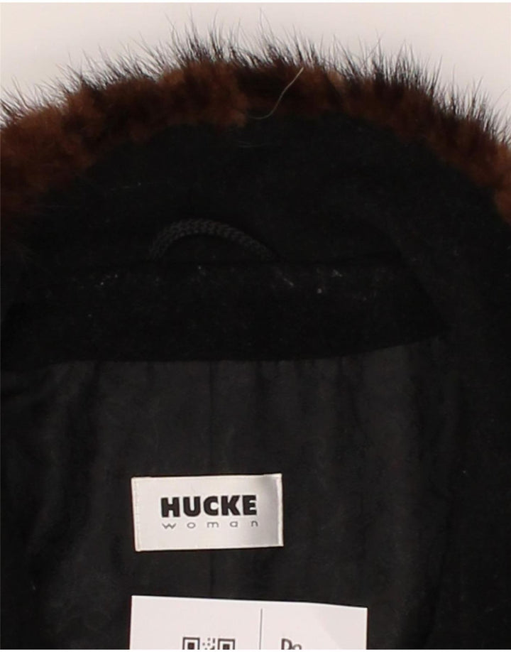 HUCKE Womens Oversized Overcoat UK 18 XL Black Vintage Hucke and Second-Hand Hucke from Messina Hembry 